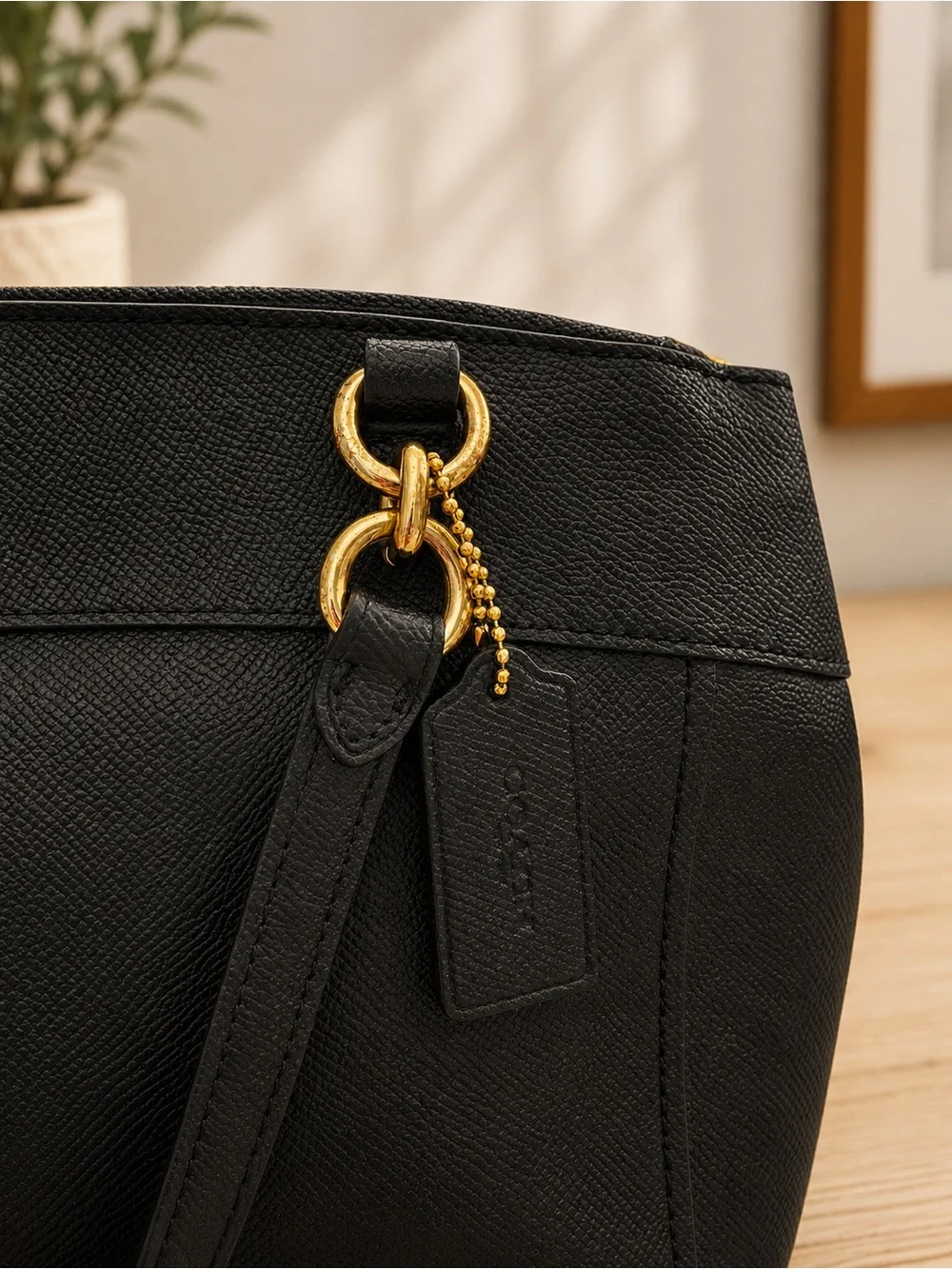 Coach Mini Brooke Carryall Black Crossgrain Leather Gold Hardware